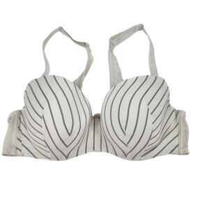 Cacique Striped Lightly Lined Full Coverage Underwire Balconette Bra Size 40D